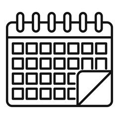 Lesson calendar icon. Outline lesson calendar vector icon for web design isolated on white background