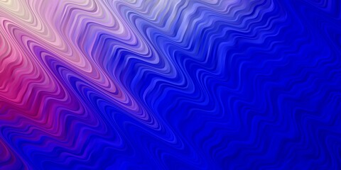 Light Pink, Blue vector background with lines. Illustration in halftone style with gradient curves. Template for your UI design.