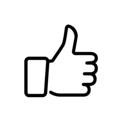 Hand gesture thumbs up line icon.
