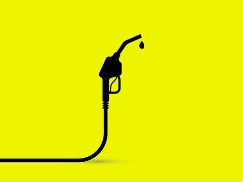 petrol pump graphic design template with yellow background trendy design.