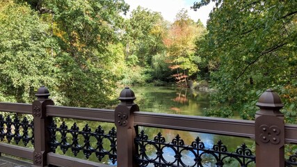 Bridge and Landscape in Autum Central Park NY