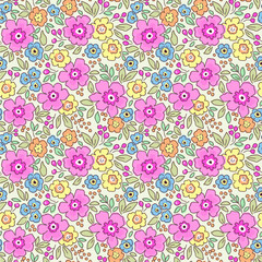 Elegant floral pattern in small hand draw flowers. Liberty style. Floral seamless background for fashion prints. Vintage print. Seamless vector texture. Spring bouquet.