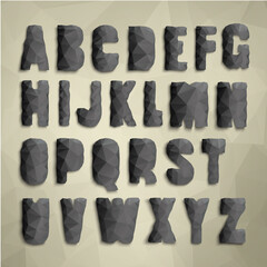 triangular dark alphabet 