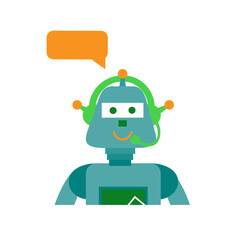 Chatbot concept. flat style trend modern graphic logotype design on white background.