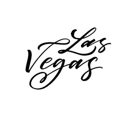 Las Vegas card. Hand drawn brush style modern calligraphy. Vector illustration of handwritten lettering.  © Anastasiia Hevko