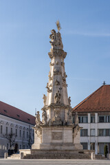 Fototapeta na wymiar Trinity Column east side at Fisherman's bastion outside Matthias church in Budapest