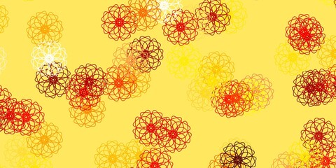 Light Red, Yellow vector natural backdrop with flowers.