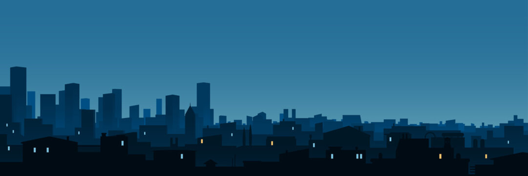 Night Urban Background Banner