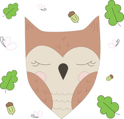 Dreaming  owl -  vector illustration for children's poster and textile design