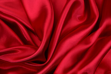 Fototapeta na wymiar Red silk fabric