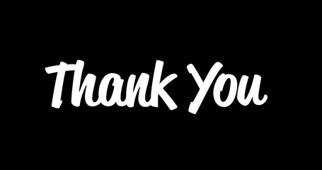 Handwritten Thank You Text on a Black Background