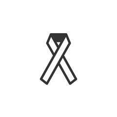 breast cancer bow ribbon symbol vector icon