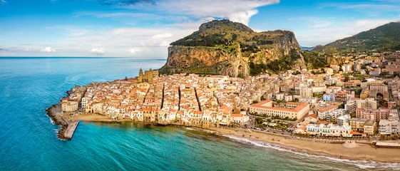 Keuken spatwand met foto Cefalù Sicilië Italië © nadirco