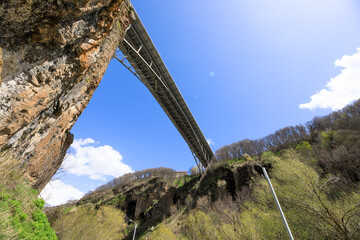 High bridge over the canyon