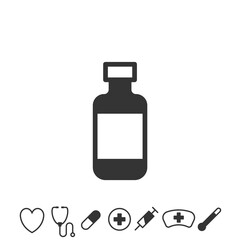 medicine bottle container vector icon