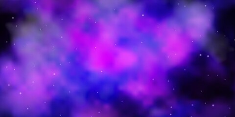 Obraz premium Light Purple vector background with small and big stars. Shining colorful illustration with small and big stars. Pattern for new year ad, booklets.