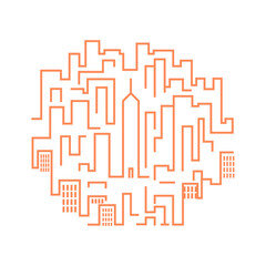 Maze design with city motife