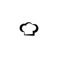 Chef cap line icon isolated on blue. Cooking cap. Menu card.