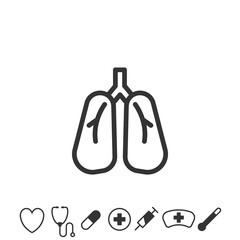 lungs vector icon respiratory system