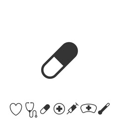 pill medicine vector icon drug