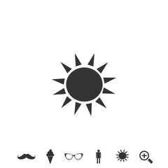 sun solar vector icon heat for energy