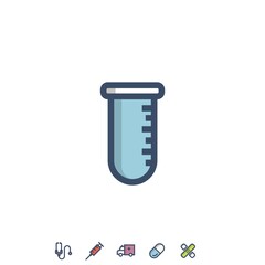 test tube laboratory equipment vector icon science