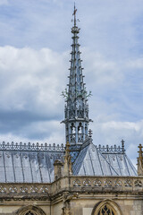 View of Amboise Saint Hubert gothic chapel. Saint Hubert Chapel houses the tomb of the Renaissance...