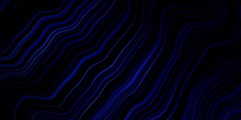 Dark BLUE vector background with lines. Colorful illustration, which consists of curves. Pattern for websites, landing pages.