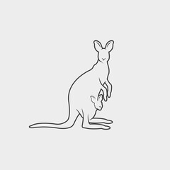 Flat kangaroo vector icon