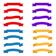 Ribbon, banner vector set . Flat color ribbons . Set banners on white backgraund.10 EPS