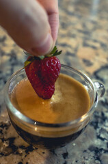 Strawberry with coffee