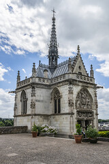 Obraz premium Beautiful medieval castle - Chateau d'Amboise (late 15th century); UNESCO World Heritage Site. Amboise, Indre-et-Loire, Loire Valley, France.