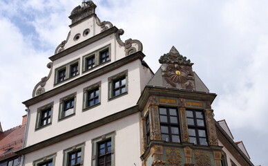 Fototapeta premium Erker an einem Freiberger Bürgerhaus in der Altstadt 