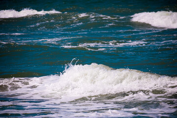 Blue clean wavy sea water