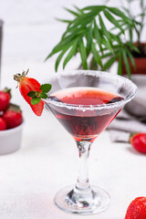 Strawberry martini. Sweet summer cocktail