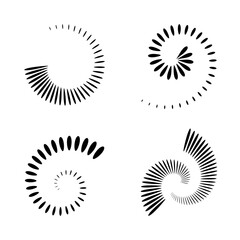 Fototapeta premium Abstract spiral icons. Design elements set.