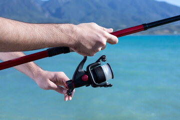 fishing on the beach