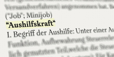 Fototapeta premium Aushilfskraft im Buch