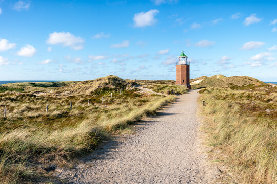 Lighthouse Rotes Kliff on the island of Sylt, Schleswig-Holstein, Germany