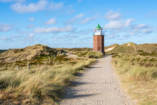 Lighthouse Quermarkenfeuer Rotes Kliff, Sylt, Schleswig-Holstein, Germany