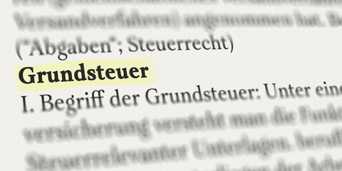 Grundsteuer im Buch markiert