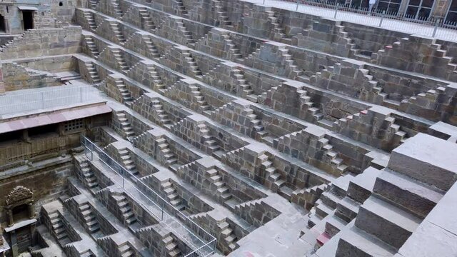 Chand Baori. Stepwell in the village of Abhaneri. Indian state of Rajasthan, India, Asia