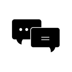 Fototapeta premium squared speech bubbles icon, silhouette style