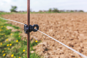 Electric fence around the field