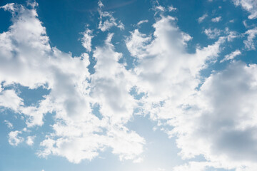Beautiful blue sky and clouds natural background.