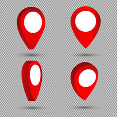 Fototapeta premium 3d map pointer pin isolated on gray background