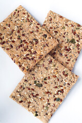 Bio organic cookies with sunflower seeds, sesame and linen