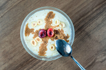 Traditional Turkish dessert, milk fermented with dried figs. 