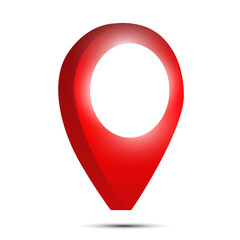 3d map pointer pin isolated on white background