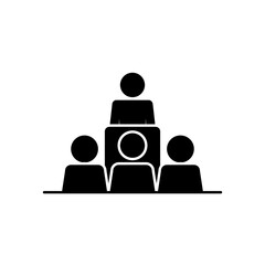 pictogram people in a conference icon, silhouette style